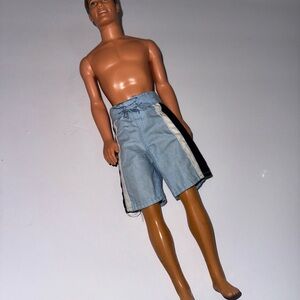 Mattel Athletic Men's Light Blue Shorts Ken doll 1968 made in Indonesia